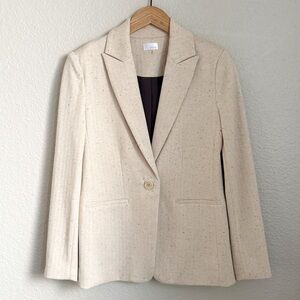Ecru Speckled Cream Blazer Jacket